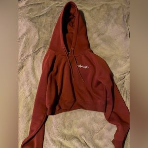 Maroon womens Alphalete cropped hoodie